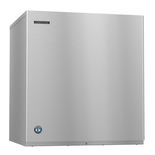 Water-cooled Hoshizaki KM-901MWJ Crescent Cuber Icemaker, stainless steel exterior.