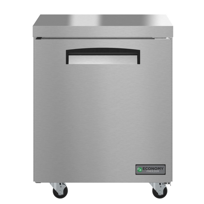 Hoshizaki EUF27A undercounter freezer with stainless steel door.