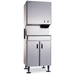 Hoshizaki SD-500 stainless steel icemaker/dispenser stand with lockable doors and flange legs.