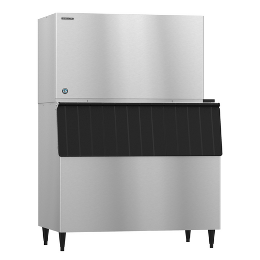 Hoshizaki KM-1301SWJ3 Crescent Cuber Icemaker, water-cooled, 3 phase, stainless steel exterior.