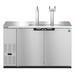 Hoshizaki DD59-S stainless steel back bar direct draw refrigerator with two sections and solid doors.