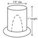 Diagram of 7/8 inch diameter and 1 inch height top hat ice cube for Hoshizaki icemaker.