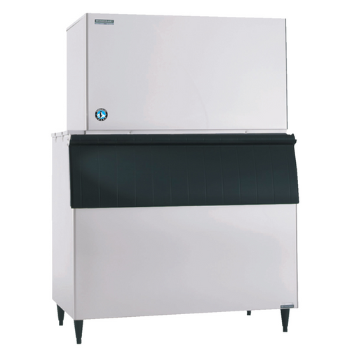 Hoshizaki KM-1301SWJ crescent cuber icemaker, water-cooled, stainless steel, large capacity.