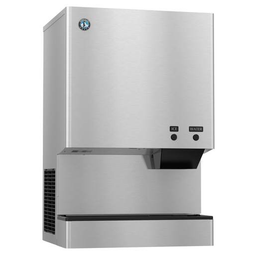 Stainless steel Hoshizaki DCM-500BAH Cubelet Icemaker with air-cooled technology and built-in storage.