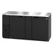 Hoshizaki BB69 black vinyl two-section back bar refrigerator with solid doors.