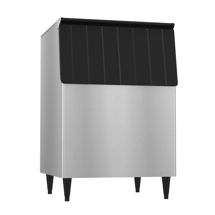 Ice storage bin, Hoshizaki BD-500SF, 30-inch width, stainless steel exterior, 500 lbs capacity, top-hinged door.