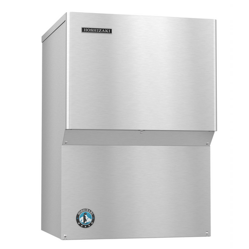 Remote-cooled Hoshizaki KMS-1122MLJ crescent cuber icemaker, stainless steel, Serenity Series