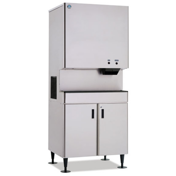 Hoshizaki SD-750 icemaker/dispenser stand with lockable stainless steel doors and flange legs.