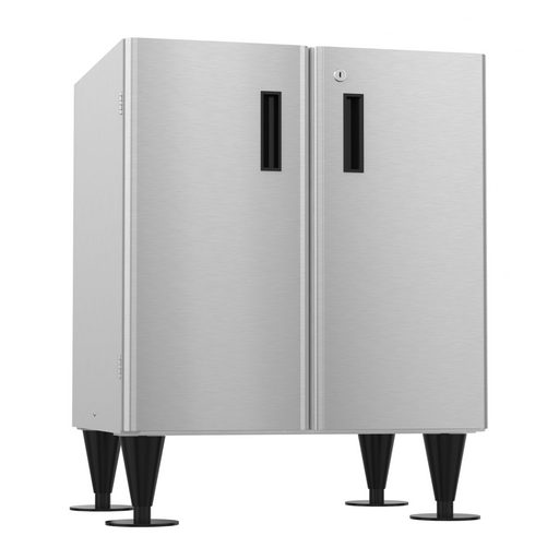 Hoshizaki SD-500 icemaker/dispenser stand with lockable stainless steel doors and painted flange legs.