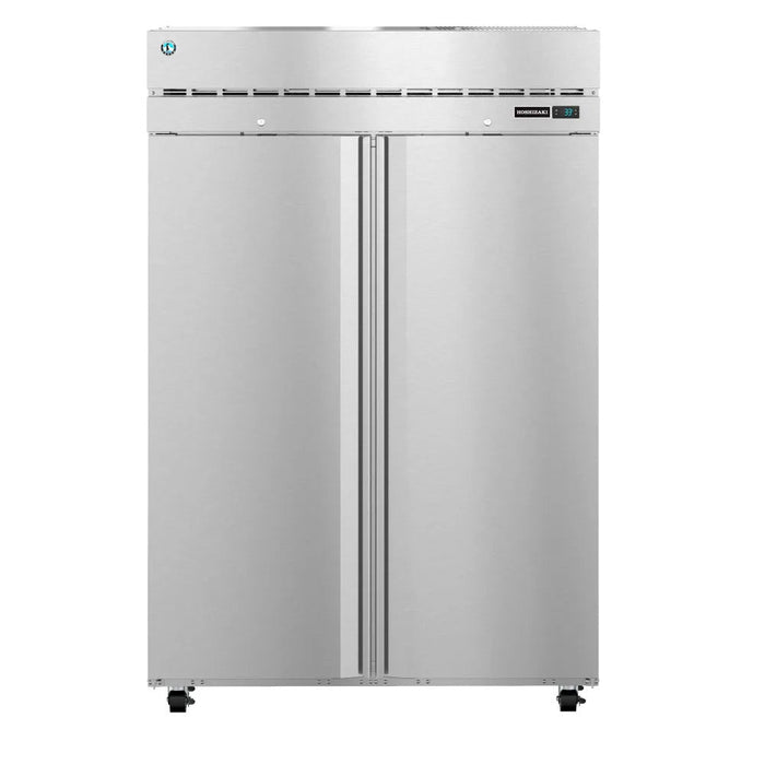 Hoshizaki Refrigerator R2A-FSN with stainless steel double doors and lock.