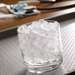 Glass of cubelet ice on a tray, produced by Hoshizaki icemaker.