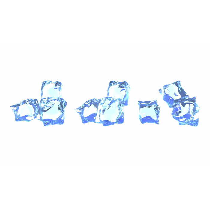 Hoshizaki DCM-300BAH cubelet ice cubes against white background.