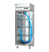 Hoshizaki F1A-HG single section upright freezer with stainless door and lock.