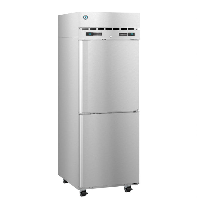 Hoshizaki Refrigerator and Freezer DT1A-HS, single section dual temp upright, stainless steel doors.