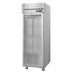 Hoshizaki F1A-FG single section upright freezer with full glass door and lock.