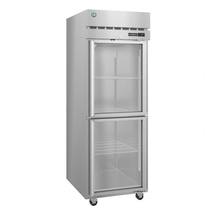 Hoshizaki F1A-HG single section upright freezer with stainless door and lock.