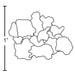 Diagram of flaked ice produced by the Hoshizaki F-2001MRJZ Icemaker, showing ice dimensions.