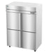 Hoshizaki HC2A-HS heated cabinet with two upright sections and half stainless steel doors.