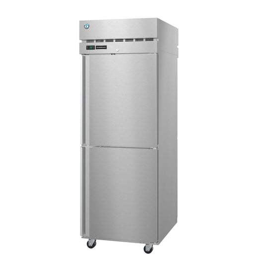 Hoshizaki PT1A-HS-HS refrigerator with half stainless doors and lock.