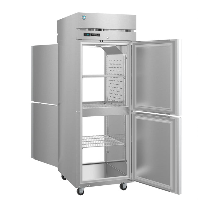 Hoshizaki Refrigerator PT1A-HS-HS with half stainless doors, single section pass-thru design, ENERGY STAR qualified.