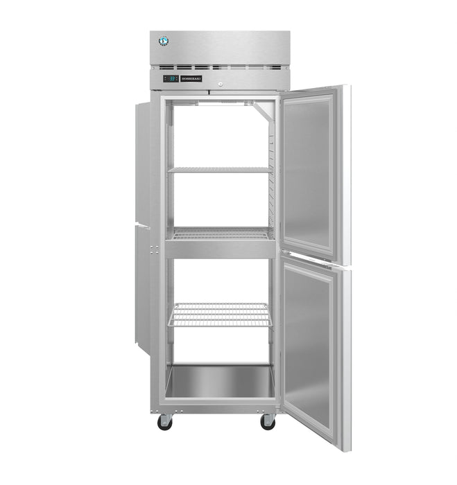 Hoshizaki Refrigerator PT1A-HS-HS, single section pass-thru with half stainless doors and lock features.