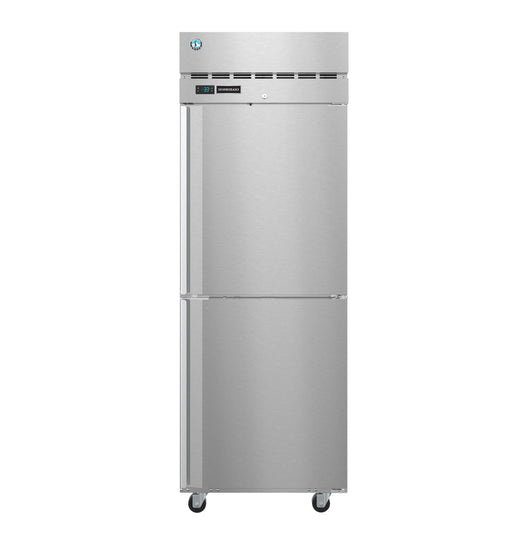 Hoshizaki Refrigerator PT1A-HS-HS single section pass thru with half stainless steel doors on casters.