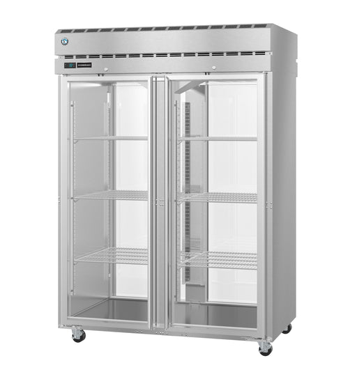 Hoshizaki Refrigerator PT2A-FG-FG, two-section with full glass doors and stainless steel construction.