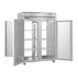 Hoshizaki Refrigerator PT2A-FS-FS, two-section pass-thru upright with full stainless doors and lock.