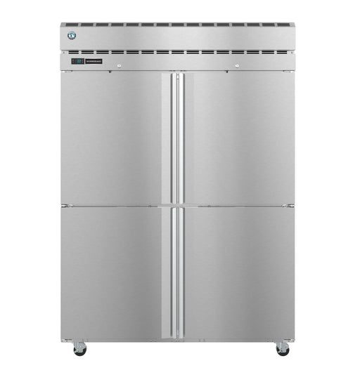 Two section Hoshizaki Refrigerator PT2A-HS-HS with half stainless doors.