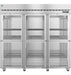 Hoshizaki Refrigerator R3A-HG, three section upright with half glass doors and lock.