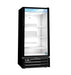 Hoshizaki RM-10-HC-BLK refrigerator with single glass door and black exterior.