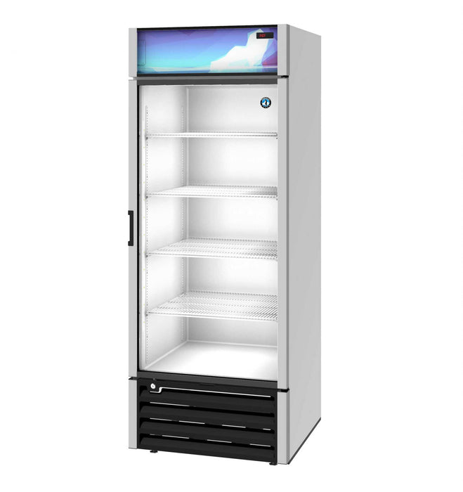 Hoshizaki RM-26-HC single section glass door merchandiser refrigerator.