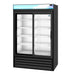 Hoshizaki RM-45-SD-HC-BLK Two Section Glass Door Merchandiser Refrigerator with LED Lights