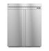 Hoshizaki RN2A-FS two-section roll-in upright refrigerator with stainless steel doors and lock.