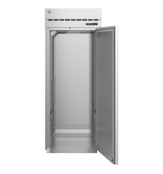 Hoshizaki RT1A-FS-FS refrigerator, single section roll-thru, stainless steel door with lock.