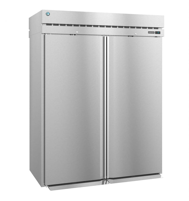 Hoshizaki RT2A-FS-FS Refrigerator, two-section roll-thru with full stainless doors and lock.