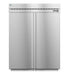 Hoshizaki RT2A-FS-FS, two-section roll-thru upright refrigerator with full stainless steel doors.