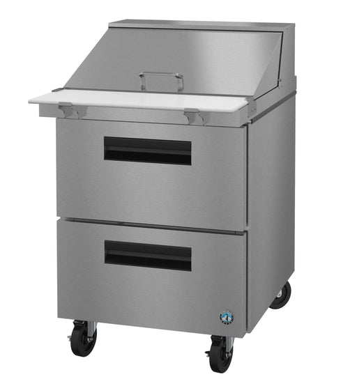 Hoshizaki SR27B-12MD2 refrigerator, single section mega top prep table, stainless drawers.