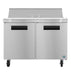 Hoshizaki SR48B-12 Two Section Sandwich Prep Table Refrigerator with Stainless Doors