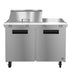 Hoshizaki SR48B-12M two-section mega top prep table with stainless doors.