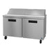 Hoshizaki SR60B-16 two-section sandwich prep refrigerator with stainless steel doors.