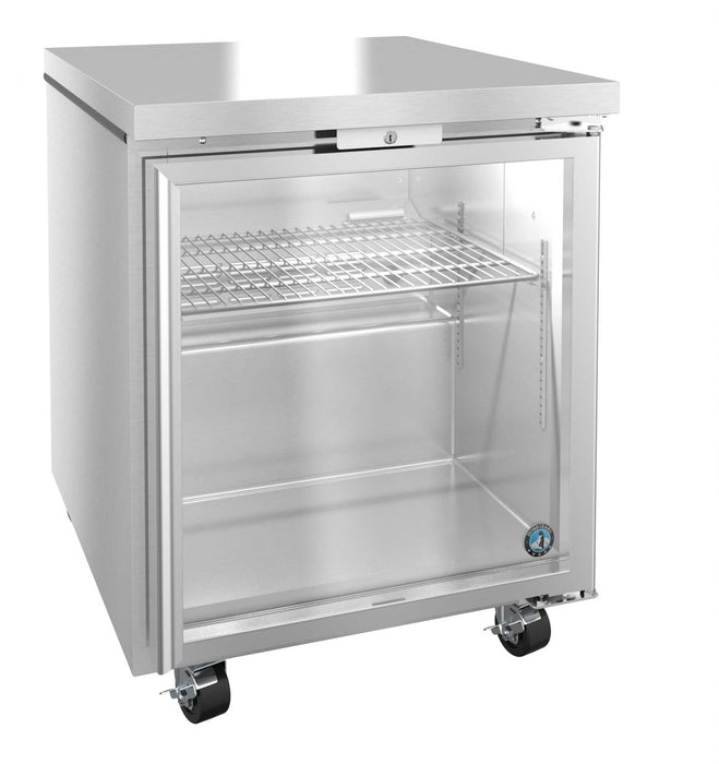 Hoshizaki UF27B-GLP01 undercounter freezer with full glass door.