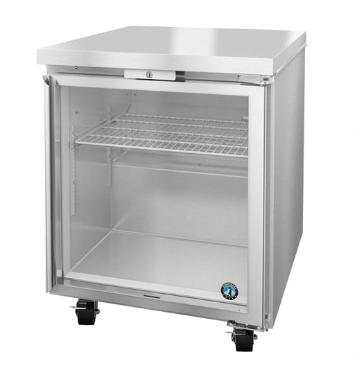 Hoshizaki UF27B-GLP01 freezer, single section undercounter with full glass door.