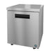 Hoshizaki UF27B-LP single section undercounter freezer with stainless door.