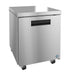 Hoshizaki UF27B single section undercounter freezer with stainless door on casters.