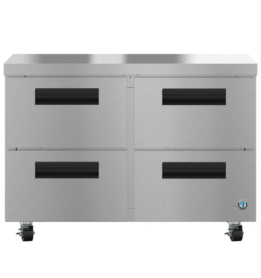 Hoshizaki UF48B-D4 freezer with stainless steel drawers and two-section undercounter design.