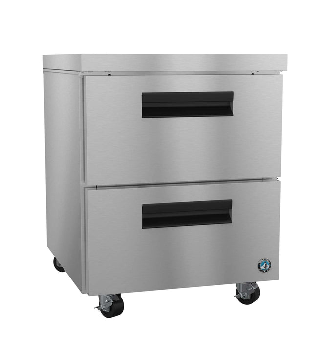 Hoshizaki UR27B-D2 undercounter refrigerator with stainless drawers