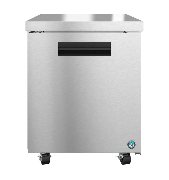 Hoshizaki UR27B single section undercounter refrigerator with stainless door.