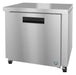 Hoshizaki UR36B-01 stainless steel undercounter refrigerator with lock, single section.