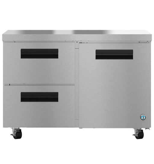 Hoshizaki UR48B-D2 two-section undercounter refrigerator with drawer/door combo.